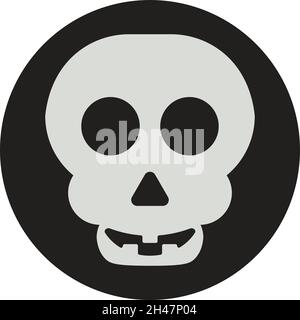 Scary skull, illustration, vector, on a white background. Stock Vector