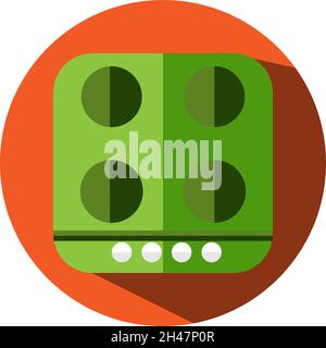 Electronic oven, illustration, vector, on a white background. Stock Vector