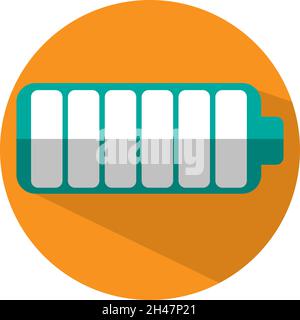 Battery fully charged, illustration, vector, on a white background. Stock Vector