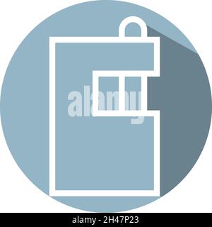 House lock, illustration, vector, on a white background. Stock Vector