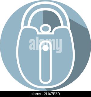 Bike lock, illustration, vector, on a white background. Stock Vector