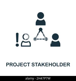 Project Stakeholder icon. Monochrome sign from project development collection. Creative Project Stakeholder icon illustration for web design Stock Vector