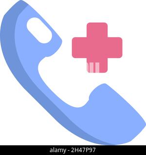 Medical call, illustration, vector, on a white background. Stock Vector