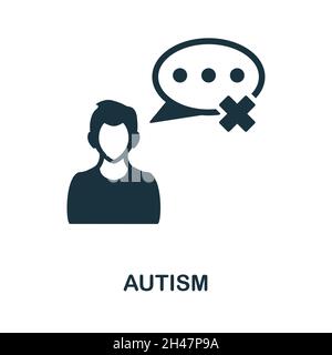 Autism icon. Monochrome sign from psychotherapy collection. Creative Autism icon illustration for web design, infographics and more Stock Vector