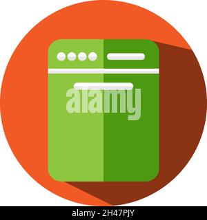 Electronic dishwasher, illustration, vector, on a white background. Stock Vector