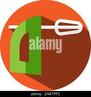 Electric hand mixer, illustration, vector, on a white background. Stock Vector