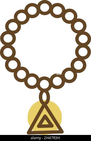 Golden bracelet, illustration, vector, on a white background. Stock Vector