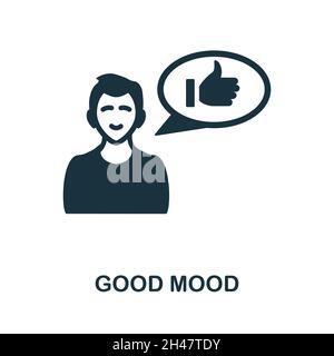 Good Mood icon. Monochrome sign from psychotherapy collection. Creative Good Mood icon illustration for web design, infographics and more Stock Vector