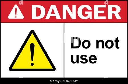 Do not use danger sign. No smoking warning signs and symbols. Stock Vector