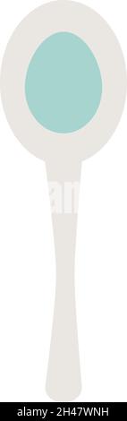 Silver spoon, illustration, vector, on a white background. Stock Vector