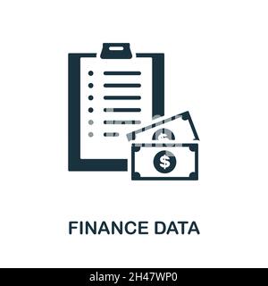 Finance Data icon. Monochrome sign from project development collection. Creative Finance Data icon illustration for web design, infographics and more Stock Vector