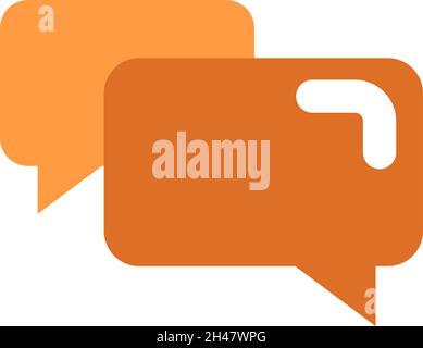 Orange chat heads, illustration, vector, on a white background. Stock Vector
