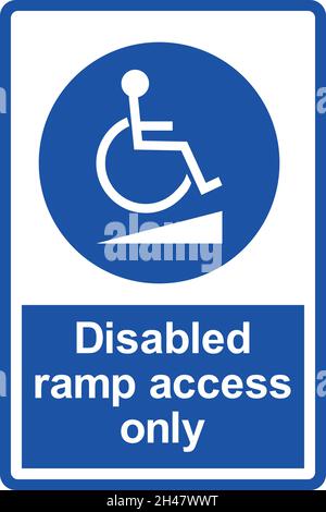 Disabled ramp access sign. Parking signs and symbols. Stock Vector