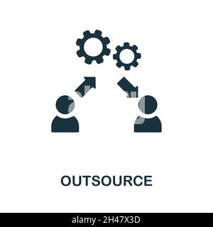 Outsource icon. Monochrome sign from project development collection. Creative Outsource icon illustration for web design, infographics and more Stock Vector