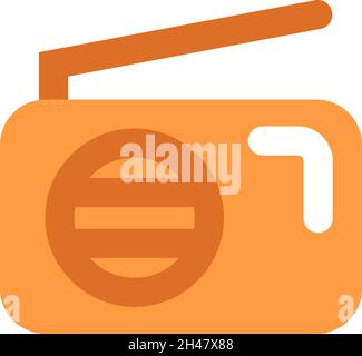 Orange radio, illustration, vector, on a white background. Stock Vector