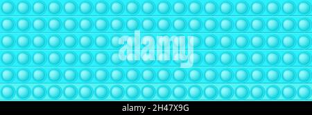 Popit blue seamless pattern as a fashionable silicon fidget toy. Addictive anti-stress toy in bright color. Bubble popits for kids fingers. Vector ill Stock Vector