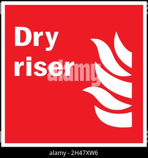 Dry riser sign. Fire safety signs and symbols. Stock Vector