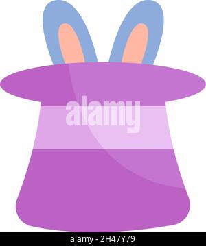Rabbit in the hat, illustration, vector, on a white background. Stock Vector