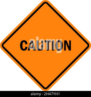 Caution sign on diamond background. Warning signs and symbols. Stock Vector