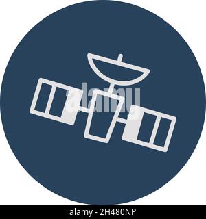 Space satelite, illustration, vector, on a white background. Stock Vector