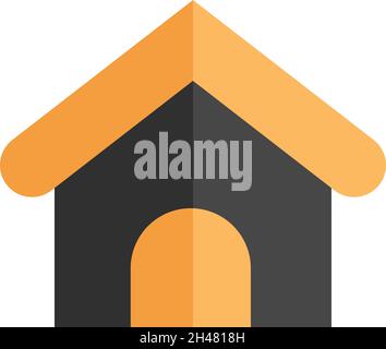 Pet house, illustration, vector, on a white background. Stock Vector