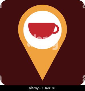 Cafe location, illustration, vector, on a white background. Stock Vector