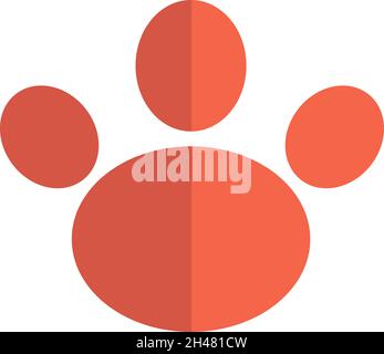 Red paw, illustration, vector, on a white background. Stock Vector