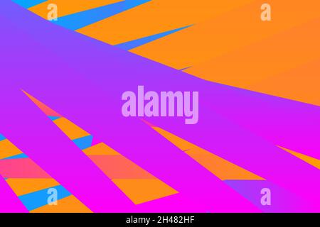 Minimal cover graphic, copy space design. Neon pink yellow gradient color. Abstract 80s texture geometric pattern lines. Dynamic stripes fluid trendy Stock Vector