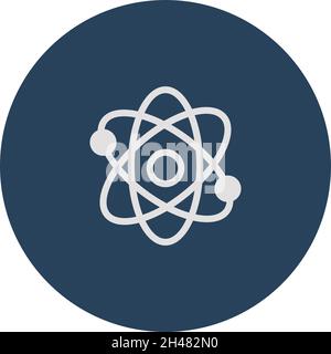 Space atom, illustration, vector, on a white background. Stock Vector