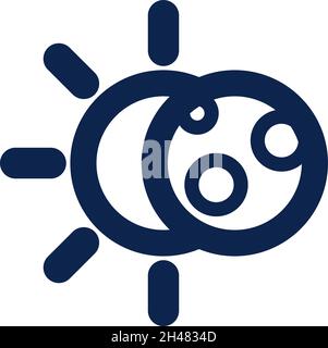 Sun eclipse, illustration, vector, on a white background. Stock Vector
