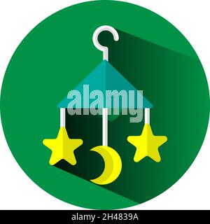 Bed bell toy, illustration, vector, on a white background. Stock Vector
