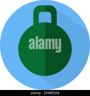 Green dumbbell, illustration, vector, on a white background. Stock Vector