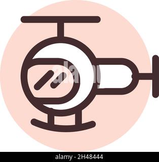 Helicopter toy, illustration, vector, on a white background. Stock Vector