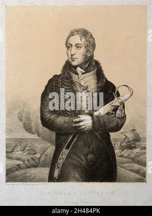 George William Manby. Lithograph by [W. J. C] after Sir T. Lawrence. Stock Photo