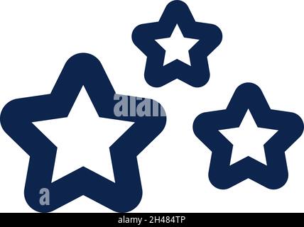 Three stars, illustration, vector, on a white background. Stock Vector