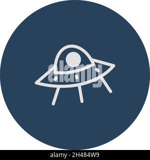 Alien UFO, illustration, vector, on a white background. Stock Vector