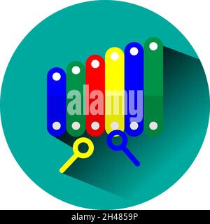 Colorful xylophone, illustration, vector, on a white background. Stock Vector
