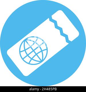 Traveling ticket, illustration, vector, on a white background. Stock Vector