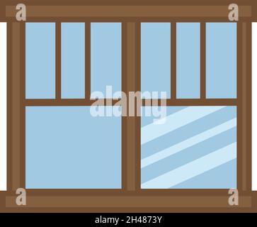 Two side window, illustration, vector, on a white background. Stock Vector
