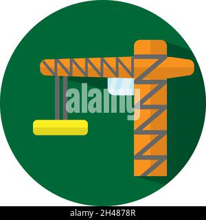 Tower crane, illustration, vector, on a white background. Stock Vector