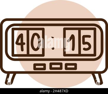 Table alarm clock, illustration, vector, on a white background. Stock Vector