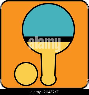 Ping pong sport, illustration, vector, on a white background. Stock Vector