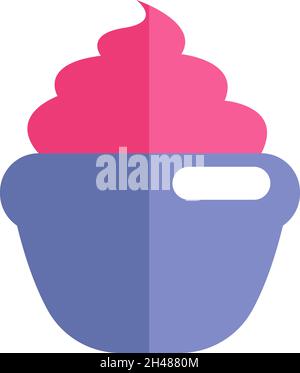 Wedding cupcake, illustration, vector, on a white background. Stock Vector