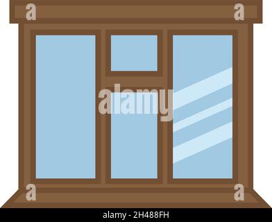 Home window, illustration, vector, on a white background. Stock Vector