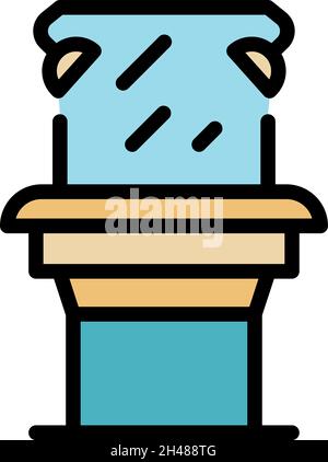 Light dressing room icon. Outline light dressing room vector icon color flat isolated Stock Vector