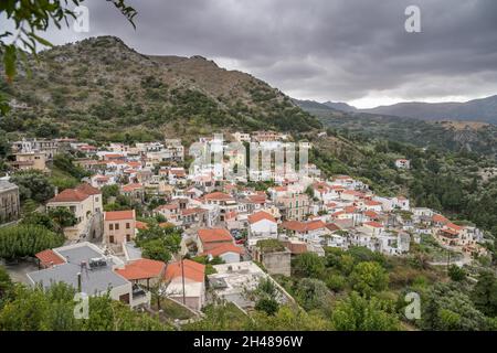 Bergdorf Argiroupoli, Kreta, Griechenland Stock Photo