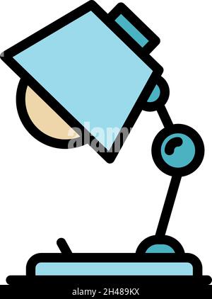 Office lamp icon. Outline office lamp vector icon color flat isolated Stock Vector