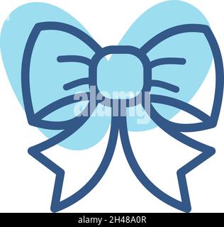 Vector 3d Realistic Blue S Bow Tie Icon Closeup Isolated on White ...