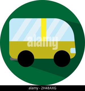 Yellow microbus, illustration, vector, on a white background. Stock Vector