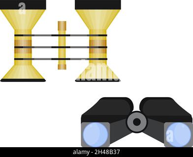 Binocular goggles, illustration, vector on a white background. Stock Vector
